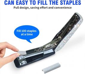 img 2 attached to White & AB Color Diamond Crystal Handmade Bling Dazzling Stapler For Office, School Or Home