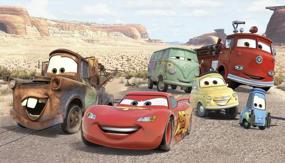 img 2 attached to RoomMates JL1412M Disney Pixar Cars Desert Spray And Stick Съемная настенная роспись - 10,5 футов. Х 6 футов