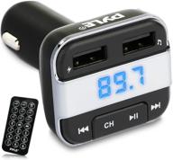 🎧 pyle pbt90 universal fm transmitter and receiver: bluetooth compatible, wireless stereo audio, handsfree calling, dual usb & micro sd, lcd display logo