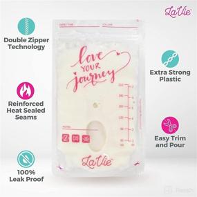 img 3 attached to 🍼 LaVie Breastmilk Storage Bags: 50 Count, 7 oz, Pre-Sterilized, Leak-Proof Containers for Refrigerating/Freezing Breast Milk - Space Saving & Self Standing