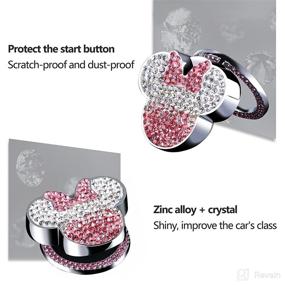 img 1 attached to Bling Crystal Rhinestone Car Push To Start Accessories