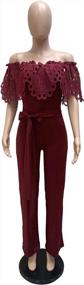 img 1 attached to Women'S Off Shoulder Wide Leg Jumpsuit - IyMoo High Waisted Long Pants Romper Clubwear
