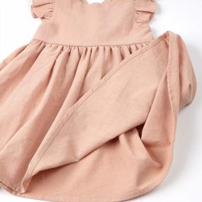 img 1 attached to HOOLCHEAN Toddler Girls Cotton Ruffle Cross-Strap Back Flutter Sleeve Dress