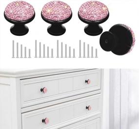 img 3 attached to 4 Pack SAVORI Pink Crystal Cabinet Knobs With Rhinestone Bling - Stunning Decorative Drawer Pulls And Handles With Screws For Home, Kitchen, And Bathroom Wardrobe Cupboards And Dressers