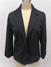 img 1 attached to Lrady Womens Casual Blazer Open Front 3/4 Sleeve Notched Lapel Pocket Work Office Jacket Suit