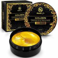 24k golden under eye patches for puffy eyes - anti-aging collagen gel eye mask by novelife - reduces dark circles, bags & wrinkles - treatment for women & men skin care. логотип
