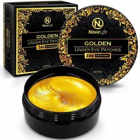 img 4 attached to 24K Golden Under Eye Patches For Puffy Eyes - Anti-Aging Collagen Gel Eye Mask By NOVELIFE - Reduces Dark Circles, Bags & Wrinkles - Treatment For Women & Men Skin Care.
