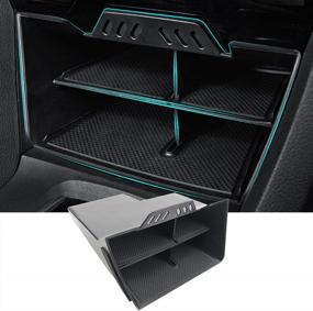 img 4 attached to CDEFG Center Console Organizer Tray For 2016-2021 Civic Sedan Hatchback Coupe Type R Storage Box Secondary Insert Tray Coin Container Black ABS Material With Nonslip Mats 10Th Gen Civic Accessories