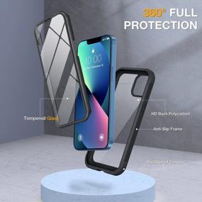 img 2 attached to Protective And Stylish IPhone 13 Pro Case: Miracase Glass Case With 9H Tempered Glass Screen Protector And Full-Body Clear Bumper