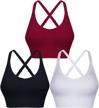 medium support wirefree yoga bra activewear for women - angool strappy sports bras logo