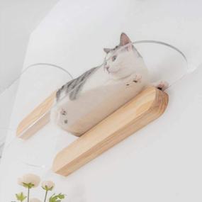 img 3 attached to MYZOO OBLONG, Clear Acrylic Floating Cat Shelf 35.4In – Ideal Cat Perch, Walkway & Bed For Optimal Relaxation