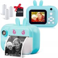 minibear kids digital camera: 40mp, 2.4 inch screen, 32gb tf card - instant prints & selfies for girls! logo