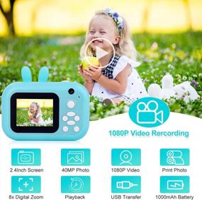 img 3 attached to MINIBEAR Kids Digital Camera: 40MP, 2.4 Inch Screen, 32GB TF Card - Instant Prints & Selfies For Girls!