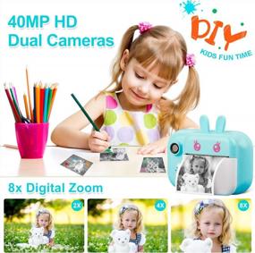 img 1 attached to MINIBEAR Kids Digital Camera: 40MP, 2.4 Inch Screen, 32GB TF Card - Instant Prints & Selfies For Girls!