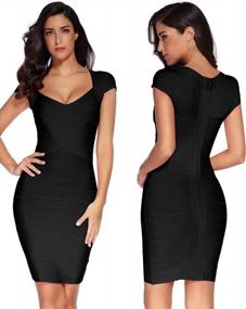 img 3 attached to Meilun Women'S Bandage Dress: Square Neck Bodycon Party Dress For A Stylish Look