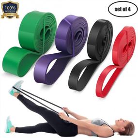 img 3 attached to LEEKEY Pull Up Assist And Booty Resistance Bands - Perfect Workout Set For Men And Women!