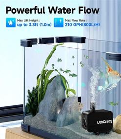 img 3 attached to UthCracy Submersible Pump Aquarium Pump 210 GPH 8W: 🐠 Ultra Quiet Fountain Pump for Fish Tank, Small Pond, Statuary, Hydroponics