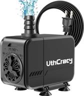 uthcracy submersible pump aquarium pump 210 gph 8w: 🐠 ultra quiet fountain pump for fish tank, small pond, statuary, hydroponics logo