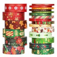 🎄 sodagreen christmas holiday washi tape - winter foil washi tape set for snowflake, tree, deer, striped patterns, christmas cards, gift packaging, diy crafts, kids' art projects (christmas-b) logo