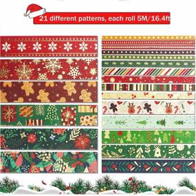 img 3 attached to 🎄 Sodagreen Christmas Holiday Washi Tape - Winter Foil Washi Tape Set for Snowflake, Tree, Deer, Striped Patterns, Christmas Cards, Gift Packaging, DIY Crafts, Kids' Art Projects (Christmas-B)