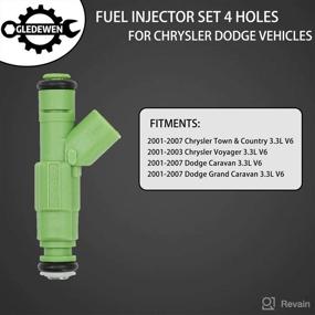 img 2 attached to 🔧 Fuel Injector 4 Holes 6Pcs for 2001-2007 Chrysler Town & Country Voyager Dodge Caravan Grand Caravan 3.3L V6 - Replace# 0280156007, 812-12141, 04861454AA