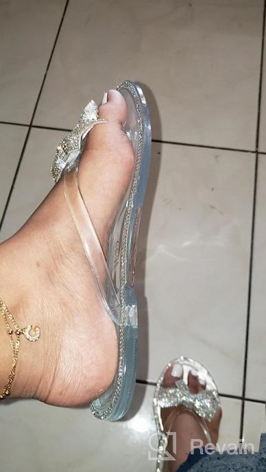 img 1 attached to 👡 LUFFYMOMO Rhinestone Flip Flops for Women - Beach Ready Flat Thong Sandals review by Donald Manipole