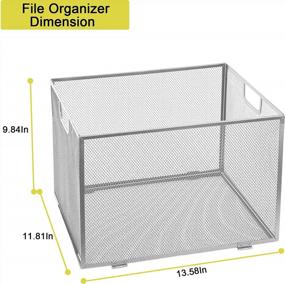 img 1 attached to Get Organized With The Mesh Hanging File Folder Box - Foldable Letter Size Storage Crate In Sleek Silver