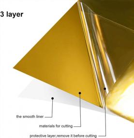 img 3 attached to Shine Bright With Chrome Gold Craft Adhesive Vinyl: 12 Inches By 6Ft Roll For Easy Cutting And Weeding