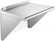 commercial kitchen wall mount shelf with backsplash - gridmann nsf stainless steel 18" x 24" for bar and restaurant use logo