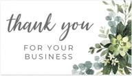 stylish lush greenery watercolor business thank you cards - 100 elegant flat cards in 3.5" x 2" size logo