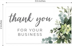 img 2 attached to Stylish Lush Greenery Watercolor Business Thank You Cards - 100 Elegant Flat Cards In 3.5" X 2" Size