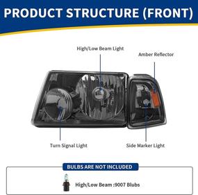 img 3 attached to Enhance Your Ford Ranger's Appearance: AUTOSAVER88 Headlight Assembly with Bumper Lights, Corner light Chrome Housing & Smoke Lens (2001-2011)