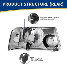 img 2 attached to Enhance Your Ford Ranger's Appearance: AUTOSAVER88 Headlight Assembly with Bumper Lights, Corner light Chrome Housing & Smoke Lens (2001-2011)