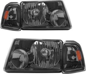 img 4 attached to Enhance Your Ford Ranger's Appearance: AUTOSAVER88 Headlight Assembly with Bumper Lights, Corner light Chrome Housing & Smoke Lens (2001-2011)