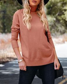 img 2 attached to Nulibenna Women'S Casual Loose Mock Turtleneck Sweaters With Long Sleeves, High Low Hem, Side Split, And Knit Pullovers Perfect For Fall And Winter Fashion
