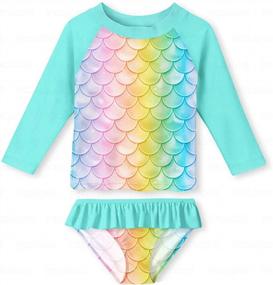img 4 attached to Protect Your Little Girl From The Sun With YRCUONE'S UPF 50+ Two-Piece Rashguard Swimsuit Set