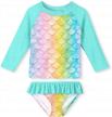 protect your little girl from the sun with yrcuone's upf 50+ two-piece rashguard swimsuit set logo
