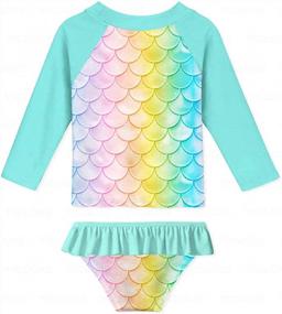 img 3 attached to Protect Your Little Girl From The Sun With YRCUONE'S UPF 50+ Two-Piece Rashguard Swimsuit Set