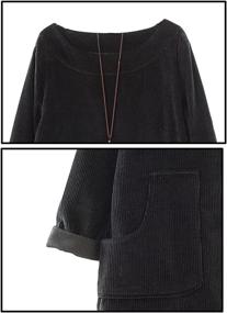 img 3 attached to Mordenmiss Oversize Corduroy Dresses Pockets Women's Clothing ~ Dresses