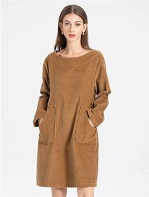 img 1 attached to Mordenmiss Oversize Corduroy Dresses Pockets Women's Clothing ~ Dresses