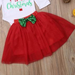 img 1 attached to Baby Girl My First Christmas Outfit - Red Romper, Tutu Skirt & Headband - 3 Piece Set