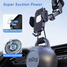 img 2 attached to 3-in-1 Phone Mount for Car - Suction Cup Windshield/Dashboard/Air Vent Holder, Universal Car Phone Holder, Compatible with All Smartphones and Vehicles