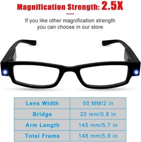 img 1 attached to 👓 2-Pack Reading Glasses with LED Lights - Fashionable Men's and Women's Readers for Clear Vision. Lighted Magnifier Nighttime Reader Compact Full Frame Eyewear. Unisex Clear Vision Lighted Eye Glasses, +250