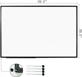 img 3 attached to JILoffice Large Magnetic White Board, Dry Erase Board 60 X 40 Inch, Black Aluminum Frame Wall Mounted Board For Office Home And School