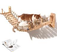 🐱 dvfroy cat wall shelves: wood cat bridge, climbing shelf board, perch hammock & floating cat climber - complete with mounting screws and instructions logo