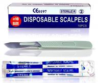 medhelp 10-pack одноразовый инструмент для дермапланирования скальпеля с лезвиями dermablade из высокоуглеродистой стали # 10 и хирургическими лезвиями с пластиковой ручкой для scaple. логотип