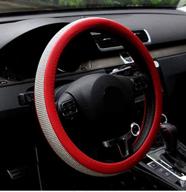 2019 new crystal small steering wheel cover rhinestones diamond bling for women (red silver логотип