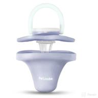 🍼 fashion silicone pacifier by petinube – individual case included, bpa free, enhanced air flow, glow in the dark feature, made in korea (plummy purple, 0-6 months, longevity threads) logo