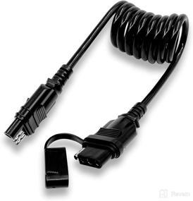 img 4 attached to 🔌 5ft Coiled Cable Extension Wiring Harness Adapter with Dust Cover - 4 Way Flat Trailer Wire, 4 Pin Male and Female Connector