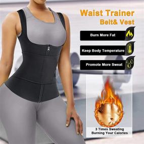 img 3 attached to Сауна-корсет для женщин - моделирующий пояс для живота, чтобы потеть и сжигать вес во время тренировок, от CtriLady.